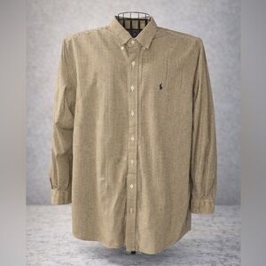 Ralph Lauren Beige Checkered Button Down Shirt